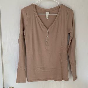 Ribbed Henley Blush